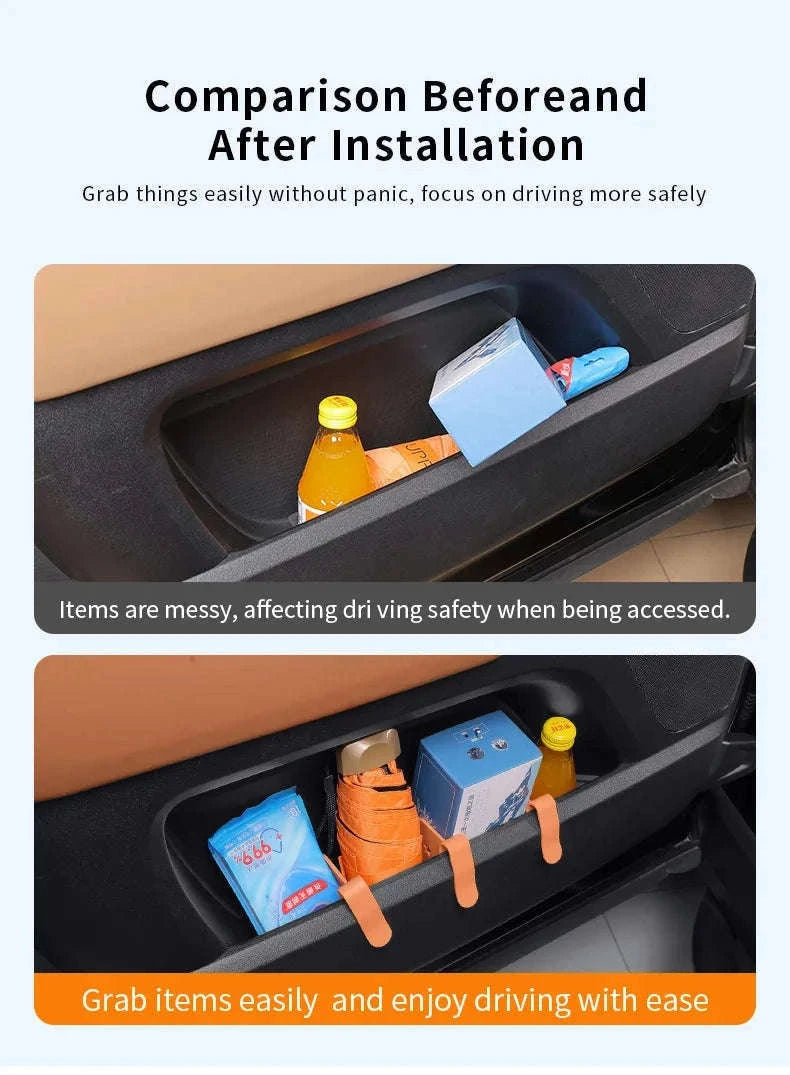 3-Piece Car Side Door Organizer Dividers Adjustable ABS Clip Storage Partition-Black 3pcs