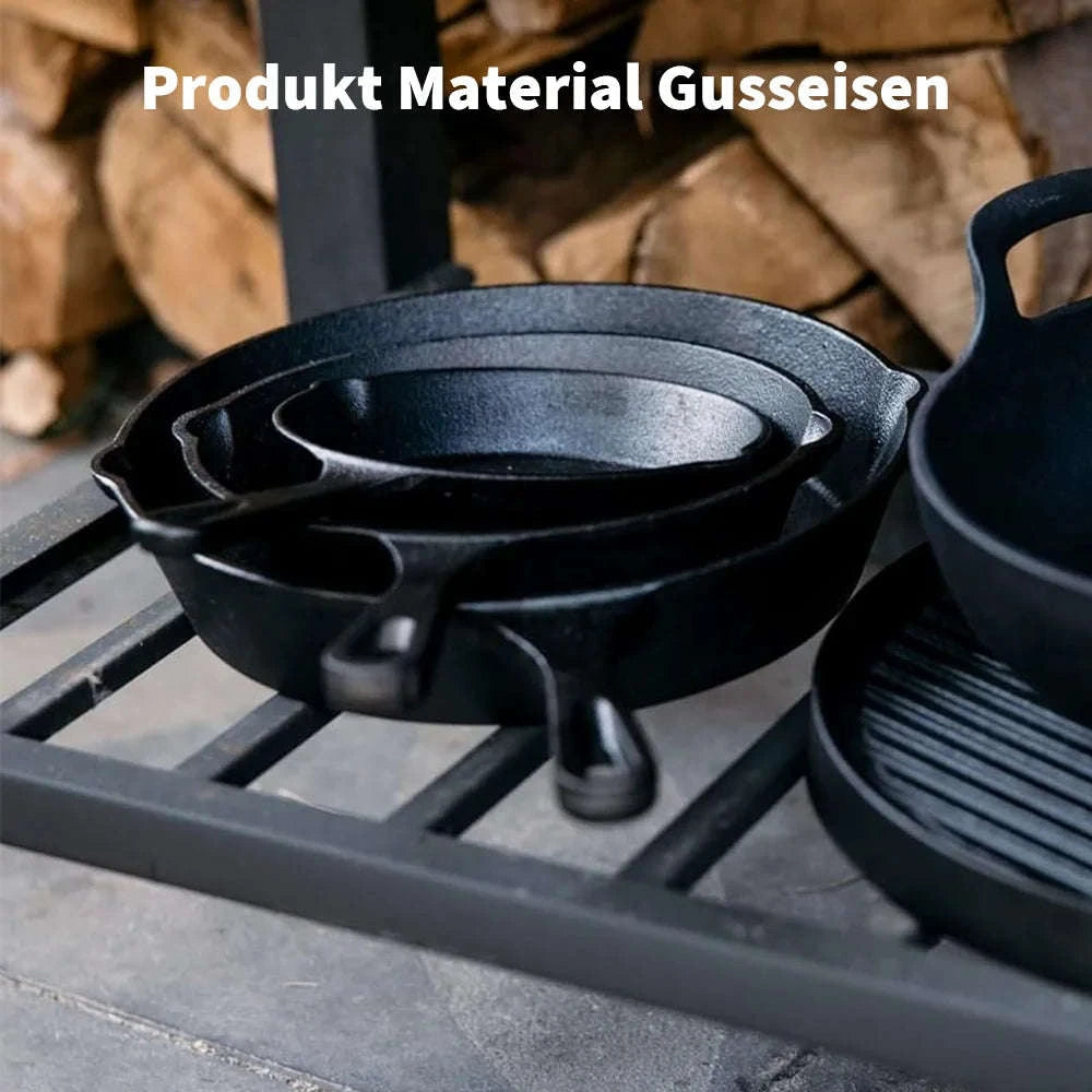 3‑Piece Cast Iron Frying Pan Set for Everyday Cooking-1 set / GERMANY