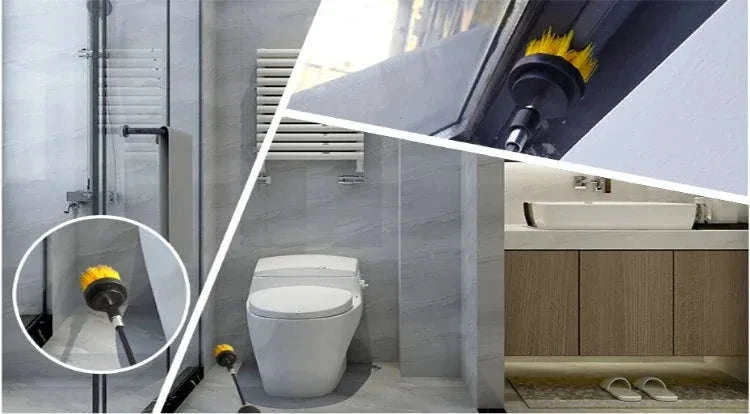 3-Piece Electric Scrubber Brush Drill Kit-Blue 3pcs brush