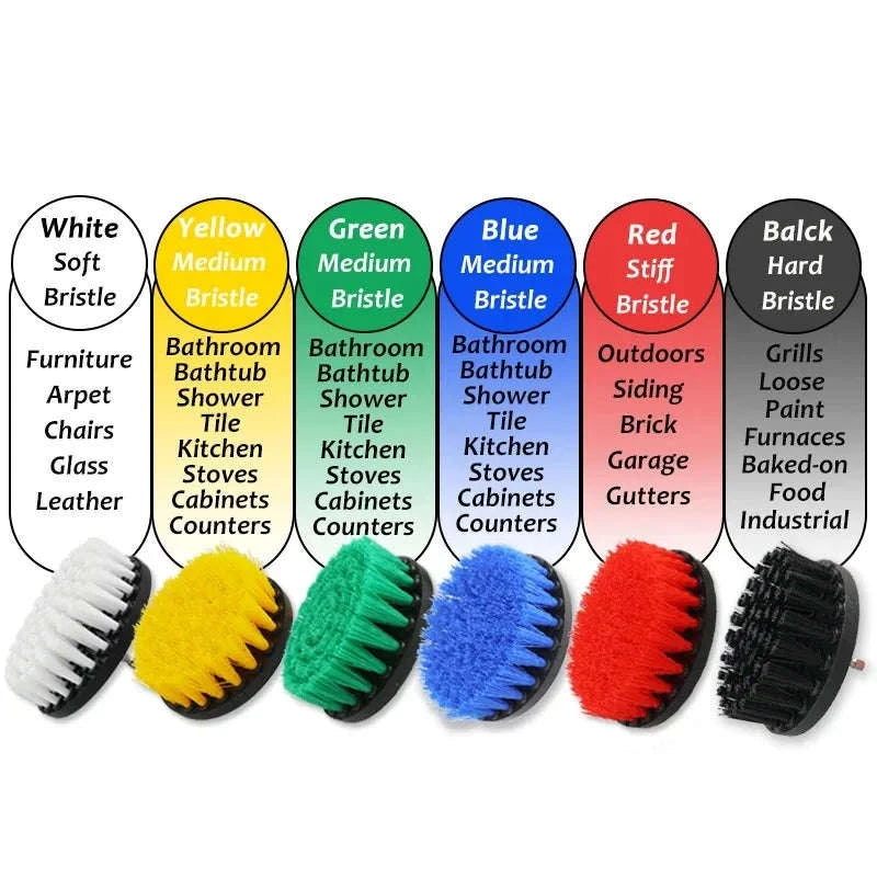 3-Piece Electric Scrubber Brush Drill Kit-Blue 3pcs brush