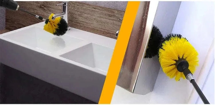 3-Piece Electric Scrubber Brush Drill Kit-Blue 3pcs brush