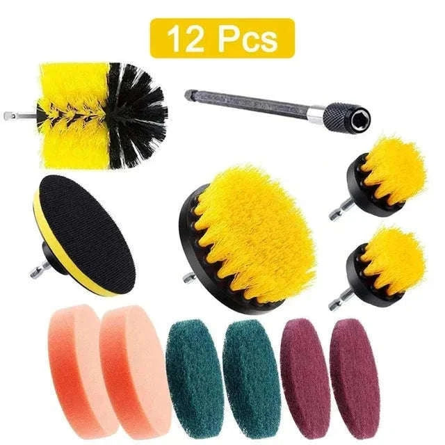 3-Piece Electric Scrubber Brush Drill Kit for Faster Cleaning-Blue 3pcs brush