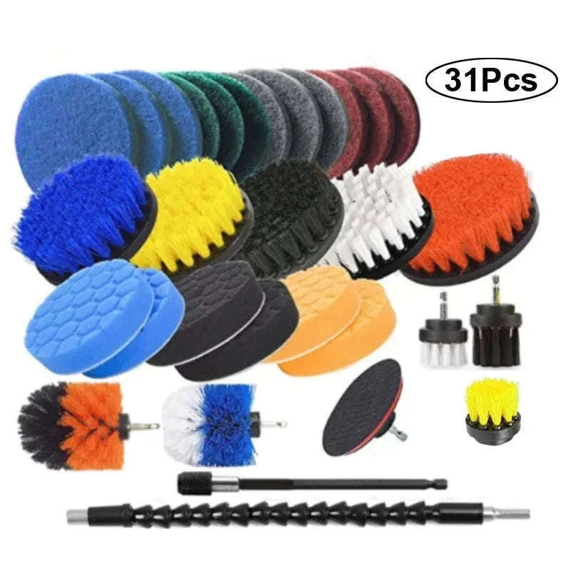 3-Piece Electric Scrubber Brush Drill Kit for Faster Cleaning-Blue 3pcs brush