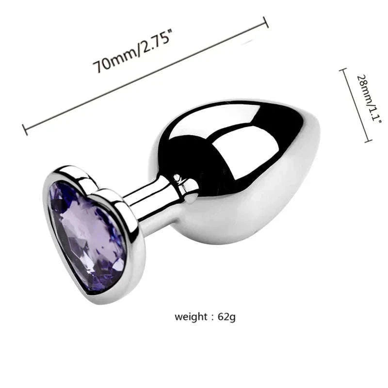 3-Piece Metal Anal Plug Set with Jewel Base-AP01-L-ZX-BK