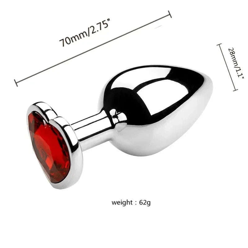 3-Piece Metal Anal Plug Set with Jewel Base-AP01-L-ZX-BK