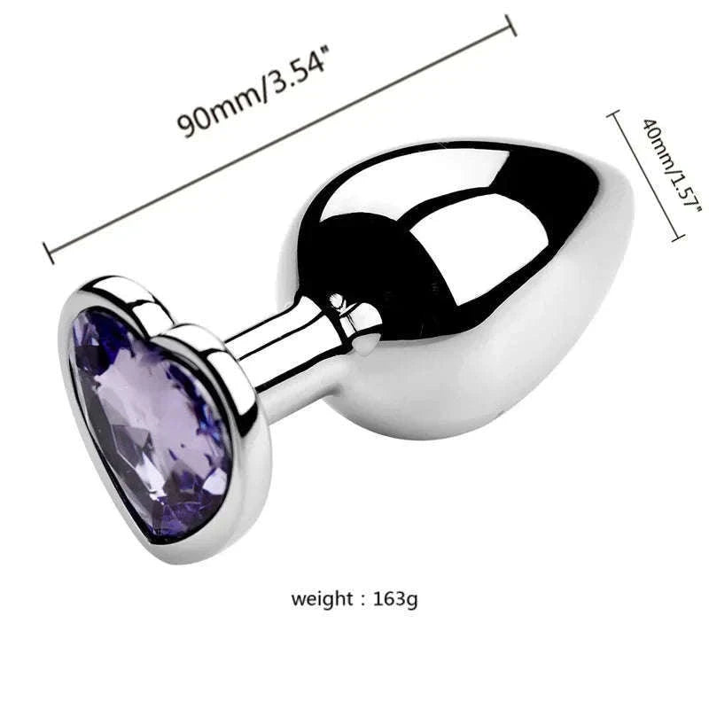 3-Piece Metal Anal Plug Set with Jewel Base-AP01-L-ZX-BK