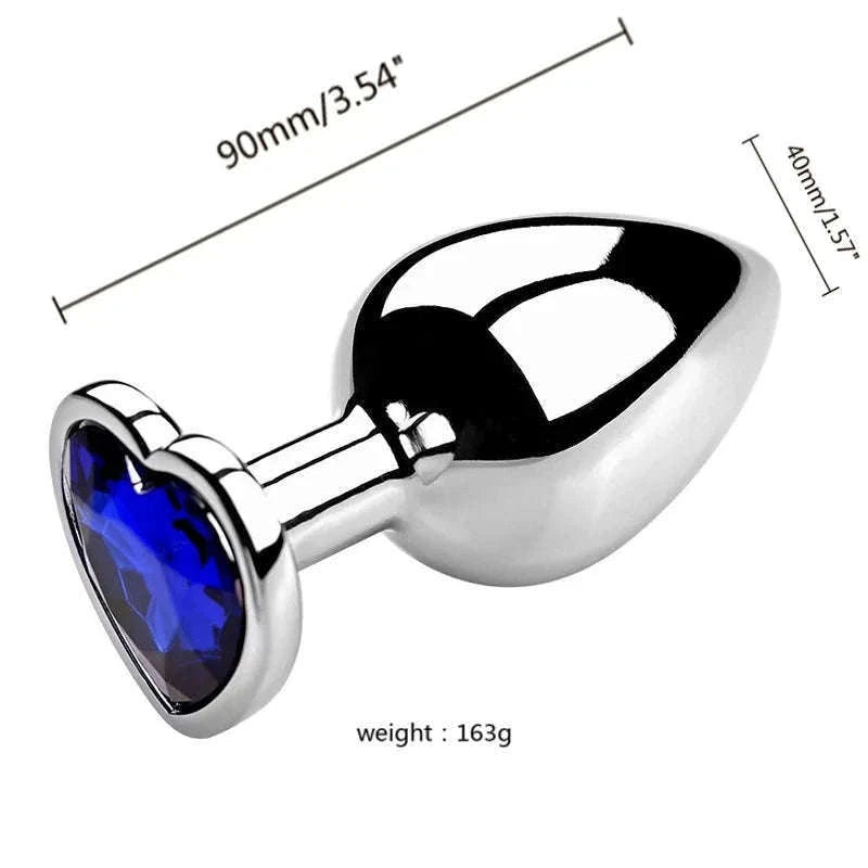 3-Piece Metal Anal Plug Set with Jewel Base-AP01-L-ZX-BK