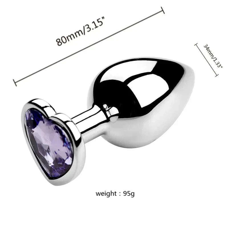 3-Piece Metal Anal Plug Set with Jewel Base-AP01-L-ZX-BK