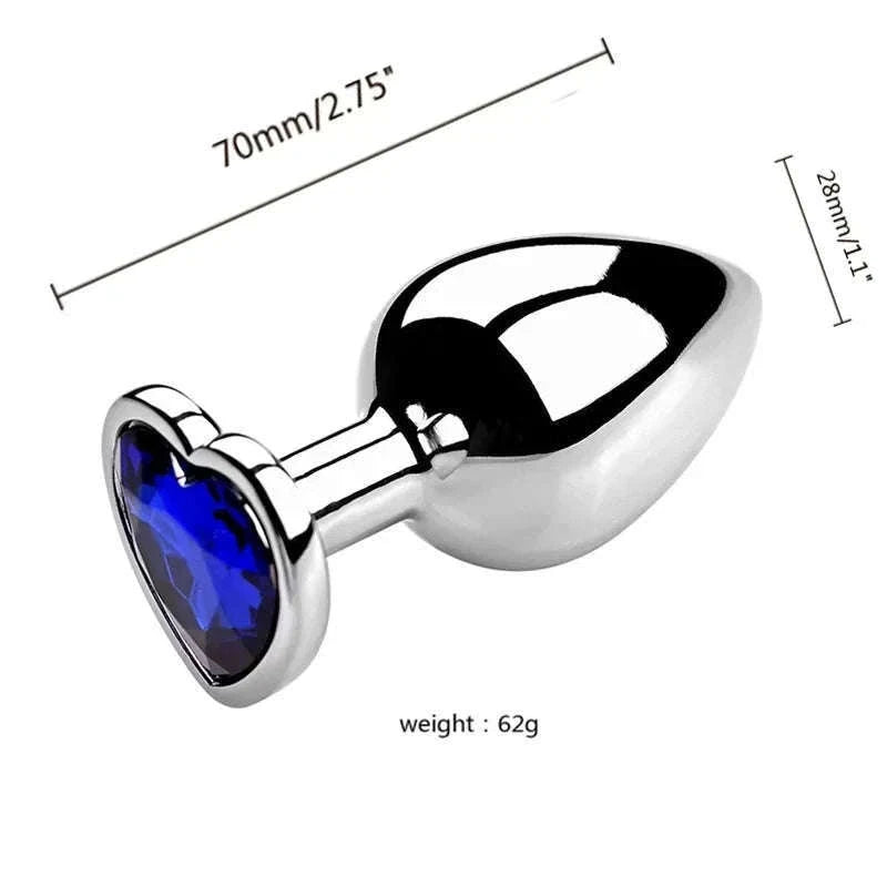3-Piece Metal Anal Plug Set with Jewel Base-AP01-L-ZX-BK