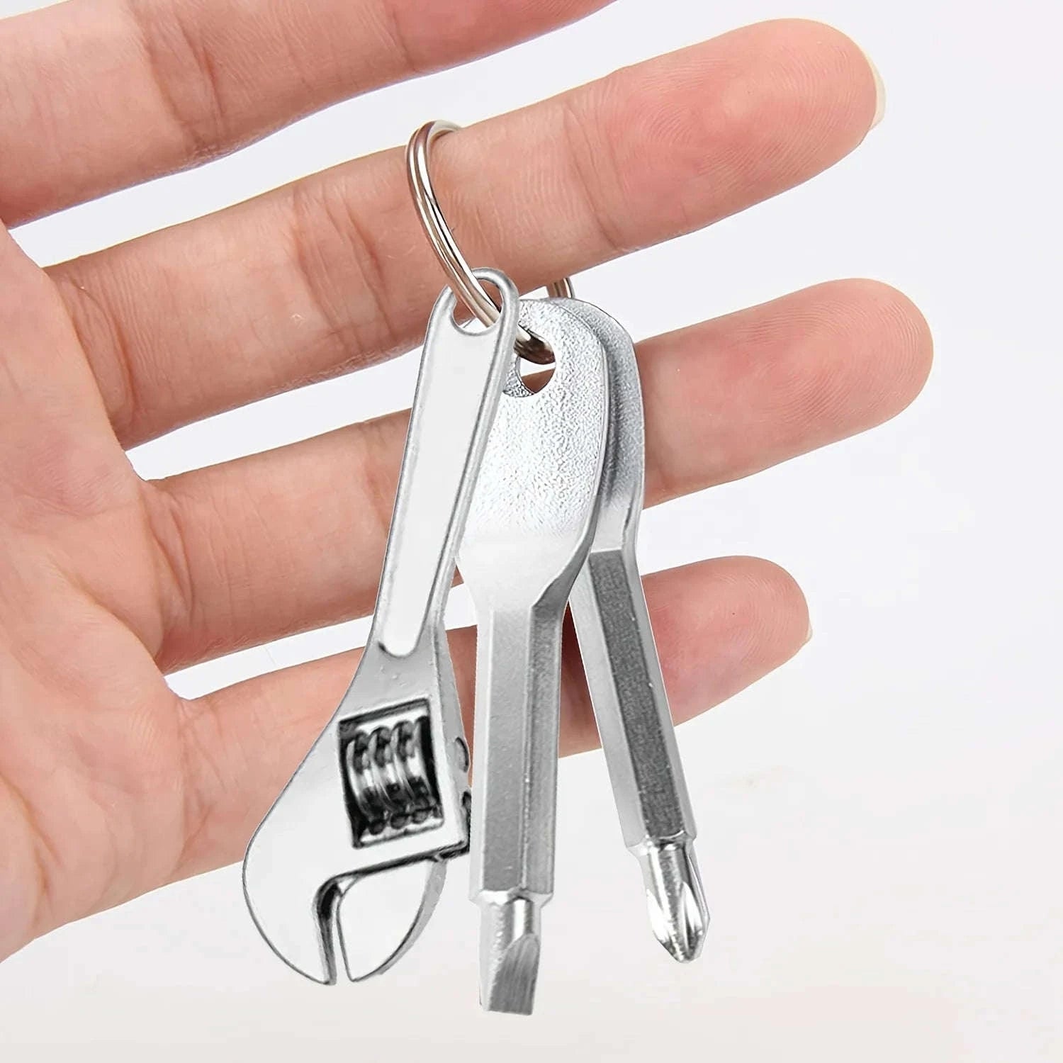 3‑Piece Mini Portable Screwdriver Set and Multifunctional Wrench Keychain-3pcs