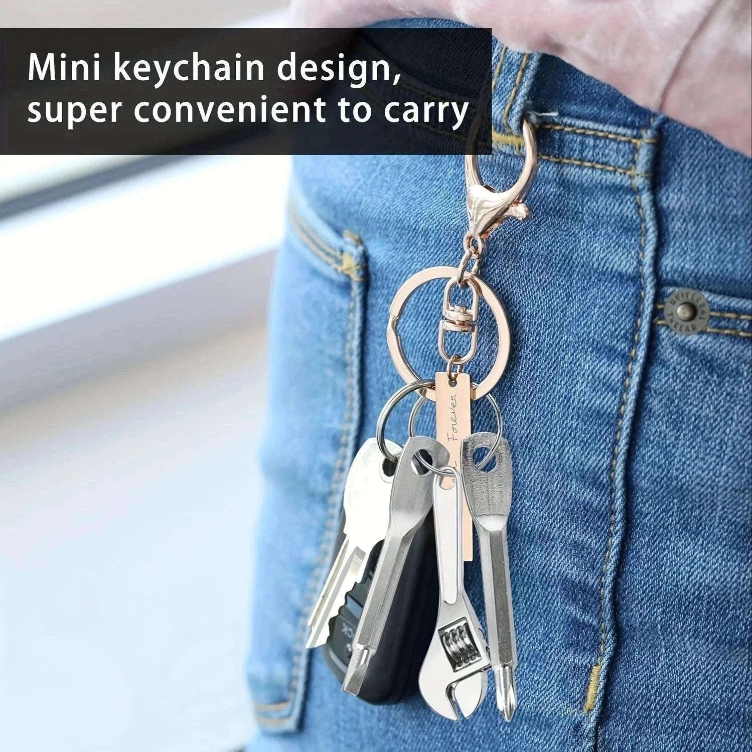 3-Piece Mini Screwdriver Set and Multifunctional Wrench Keychain-3pcs