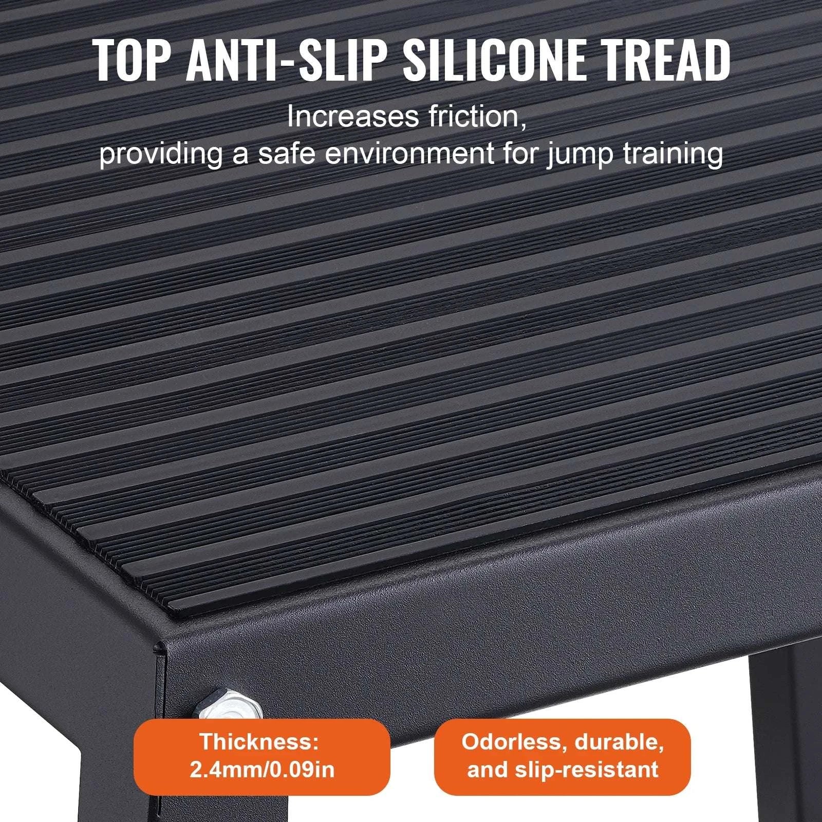 3-Piece Plyometric Jump Box Set 12/18/24 Inch Anti-Slip Steel Platform-3pcs black / United States