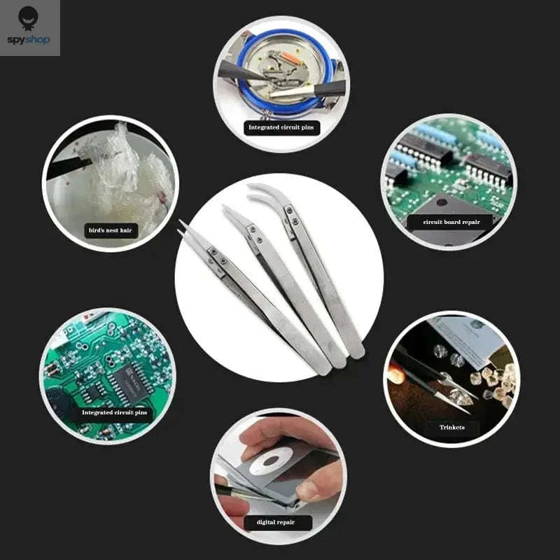 3-Piece Precision Ceramic Soldering Tweezers Set-3pcs