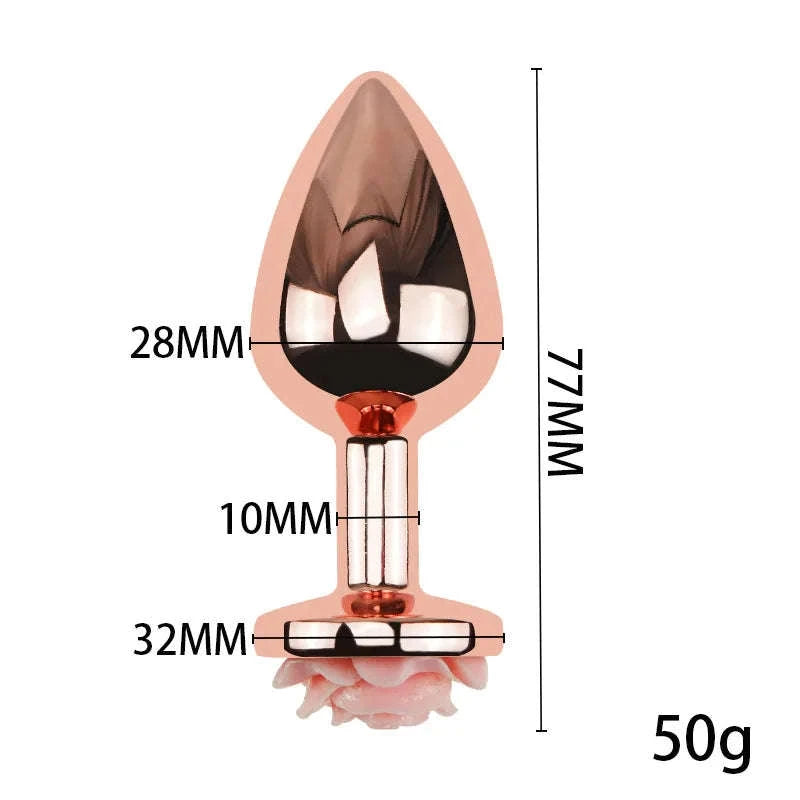 3-Size Rose Shaped Anal Plug-M