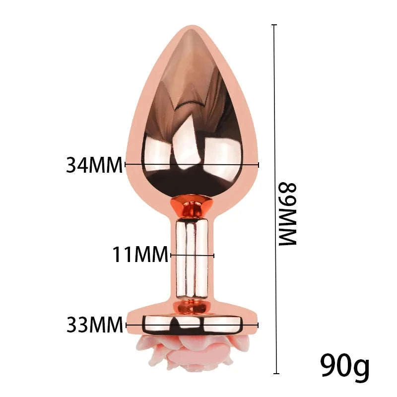 3-Size Rose Shaped Anal Plug-M