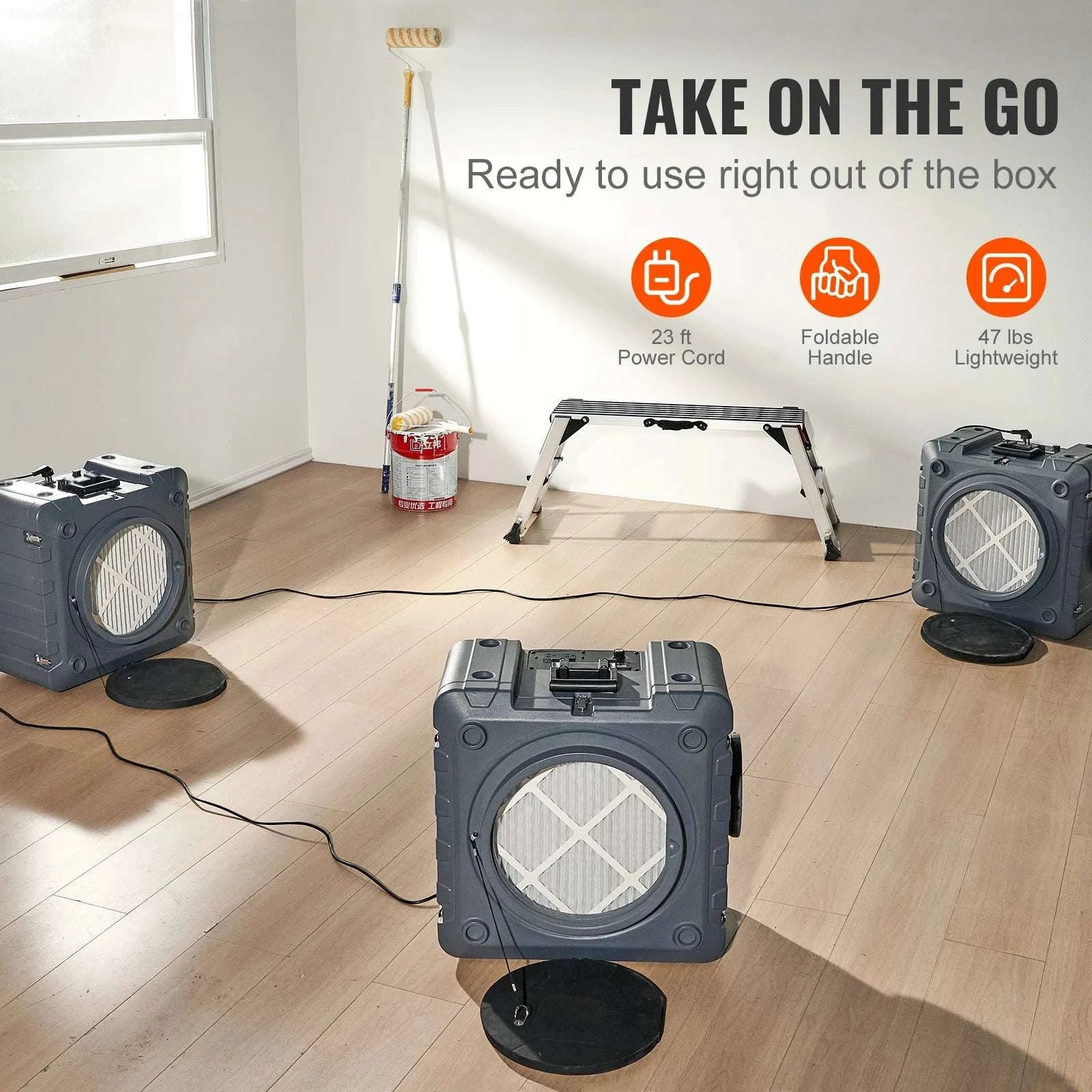 3-Stage Air Scrubber with HEPA Filter & 550 CFM Negative Air Machine-United States