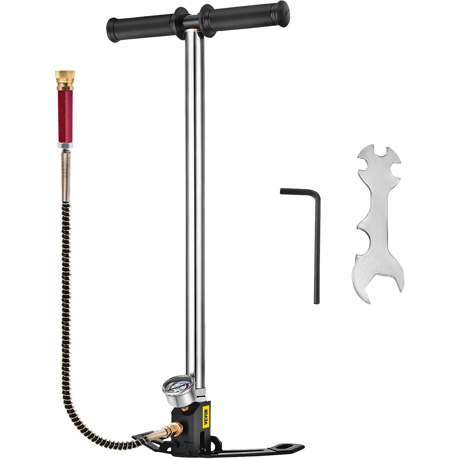 3-Stage PCP Hand Pump with Pressure Gauge 4500 PSI-4500 PSI Black / Poland