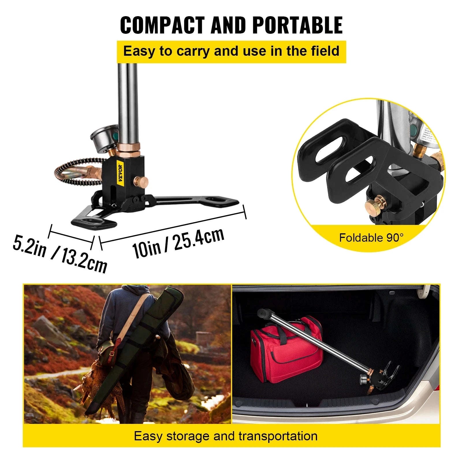 3-Stage PCP Hand Pump with Pressure Gauge 4500 PSI-4500 PSI Black / Poland