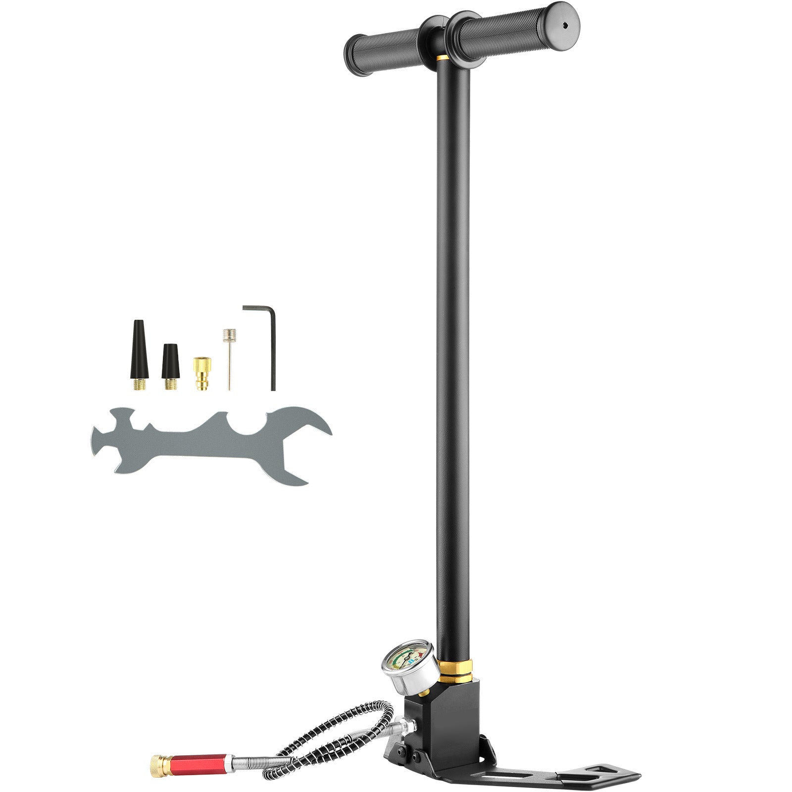 3-Stage PCP Hand Pump with Pressure Gauge 4500 PSI-4500 PSI Black / Poland