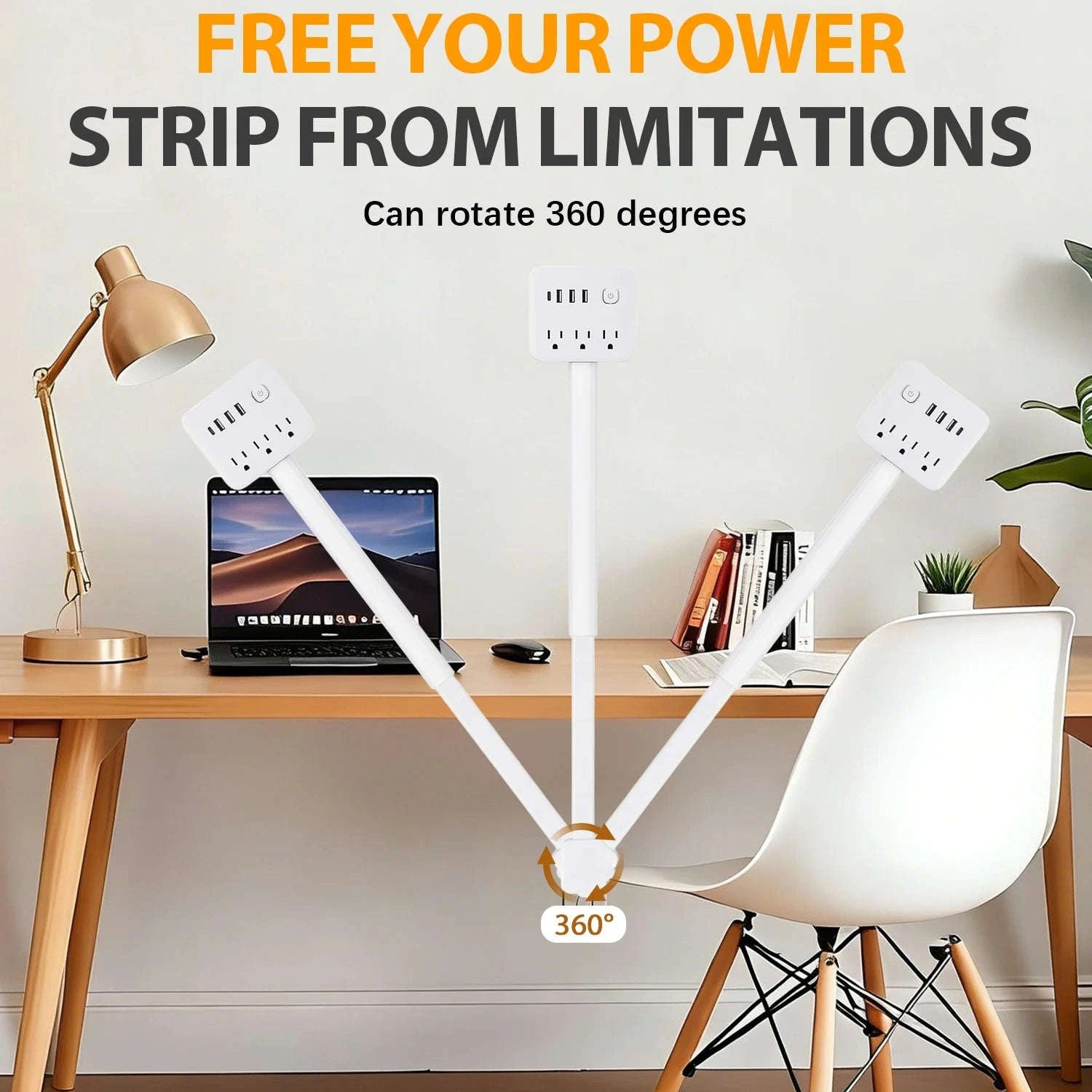 3 Style Retractable Sockets in Various Shapes US Plug Power Strip with AC Outlets USB Port(USB-A/C),Adjustable Electrical Outlet Extender Stick,Multi Socket Wall Socket Universal for Hard-to-Reach Wall Outlets Behind Couch,Be-WHITE / Round /