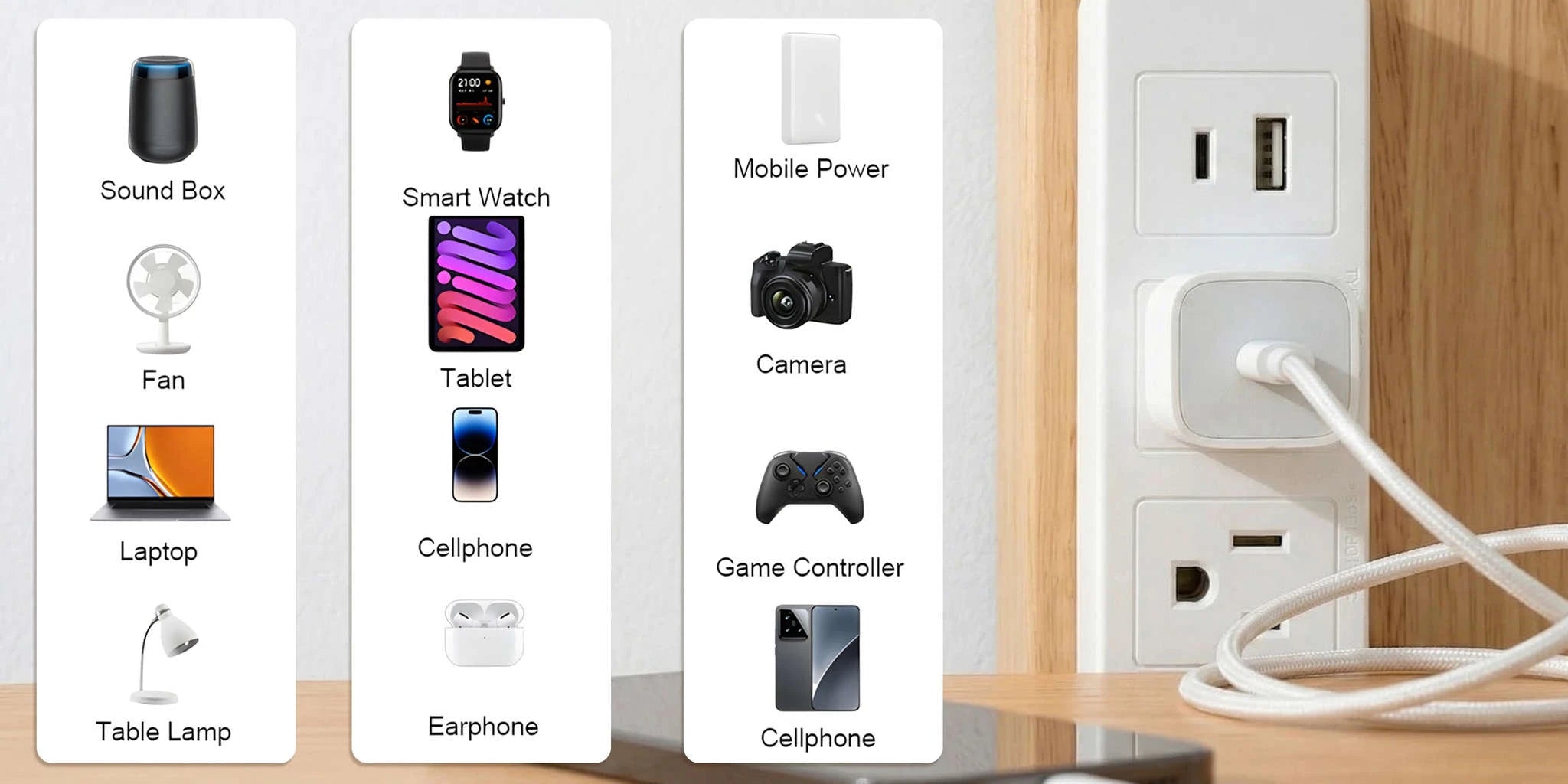 3 Style Retractable Sockets in Various Shapes US Plug Power Strip with AC Outlets USB Port(USB-A/C),Adjustable Electrical Outlet Extender Stick,Multi Socket Wall Socket Universal for Hard-to-Reach Wall Outlets Behind Couch,Be-WHITE / Round /