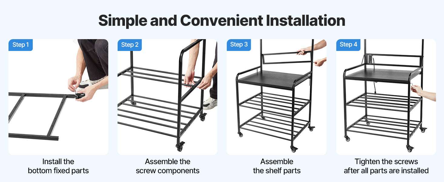 3-Tier 3D Printer Filament Storage Rack with Wheels & Power-3 Tier / United States