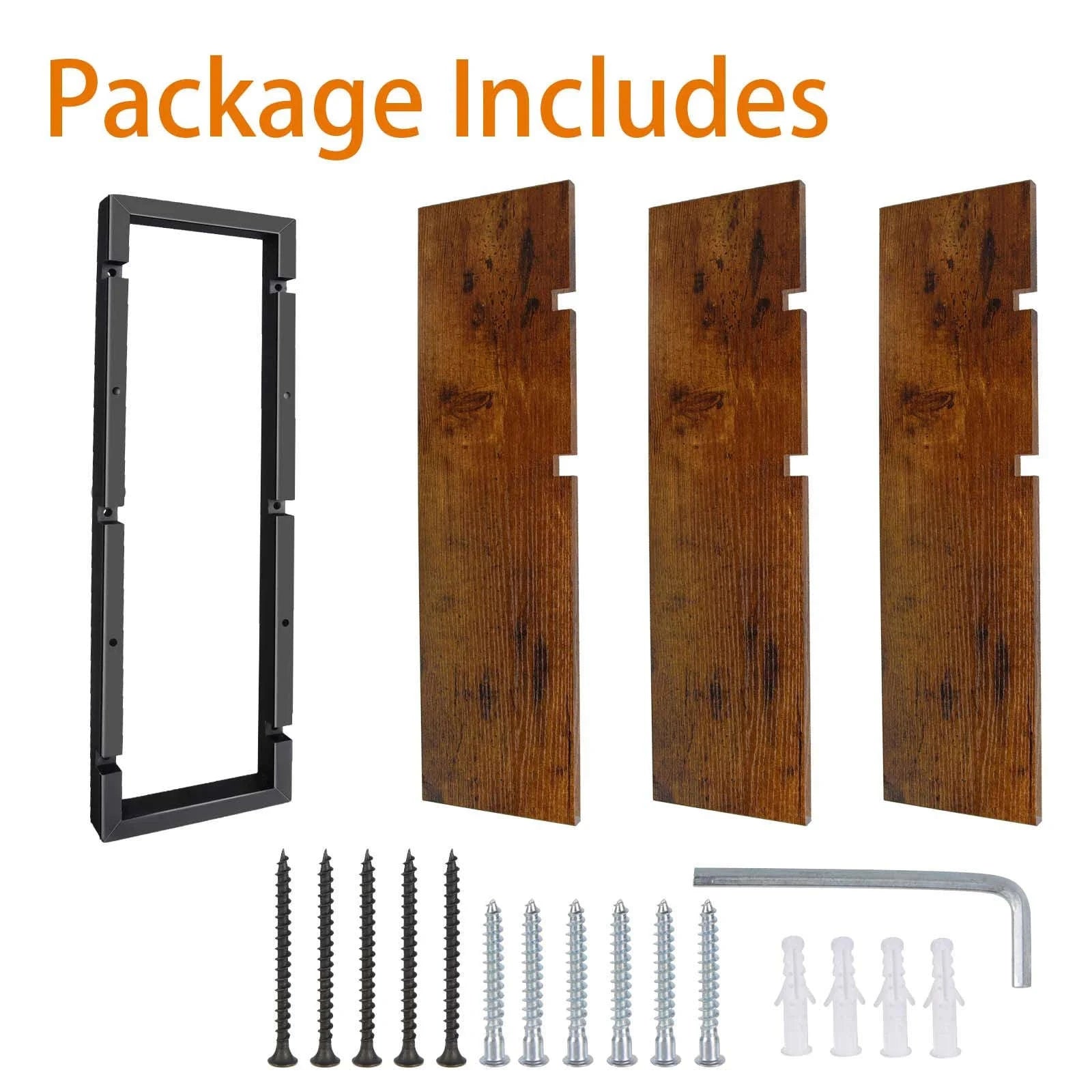 3-Tier Floating Wall Shelves Adjustable Rustic Storage Rack-3 Layers / france