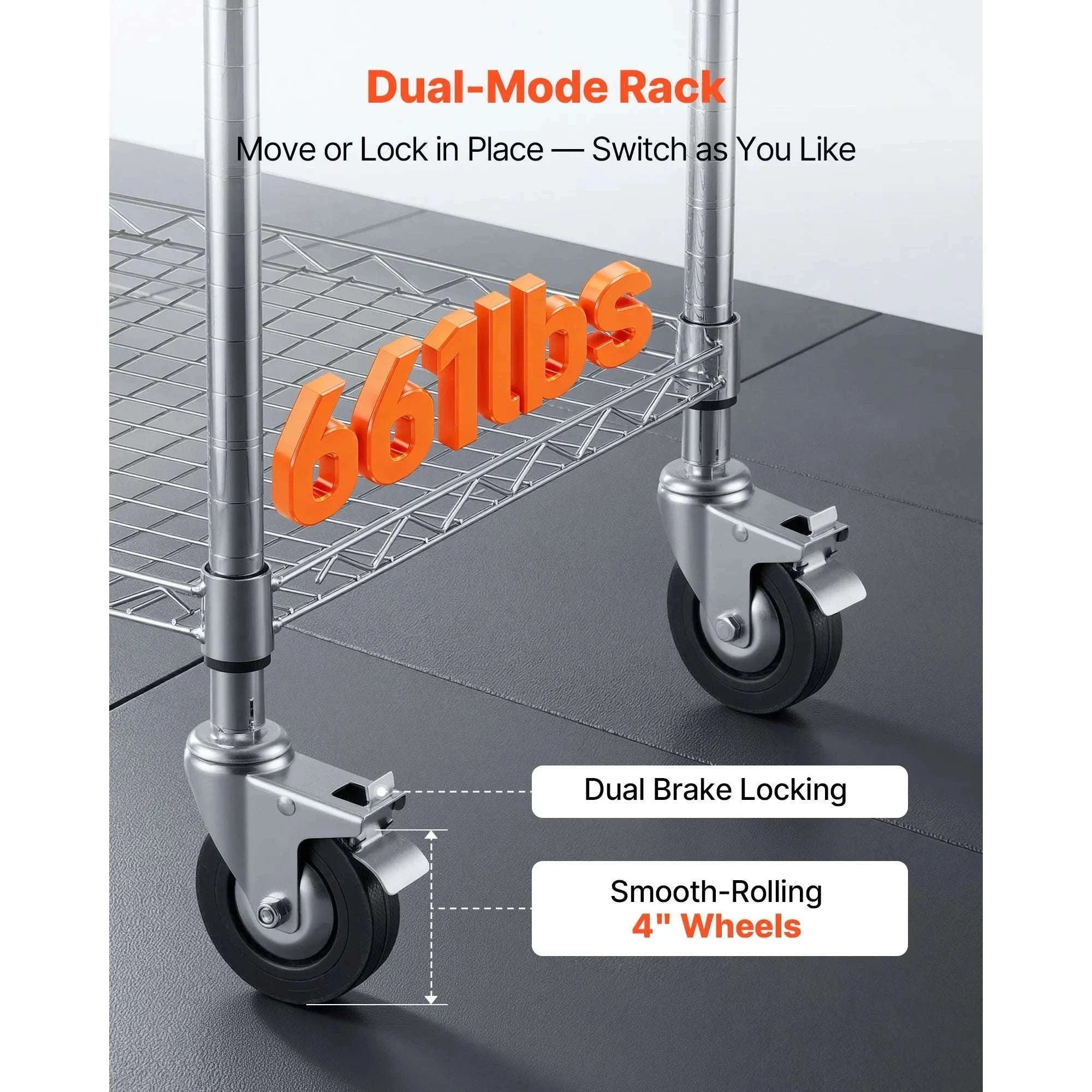 3-Tier Kitchen Utility Cart with Adjustable Shelves and Wheels-30x18x36 in / United States