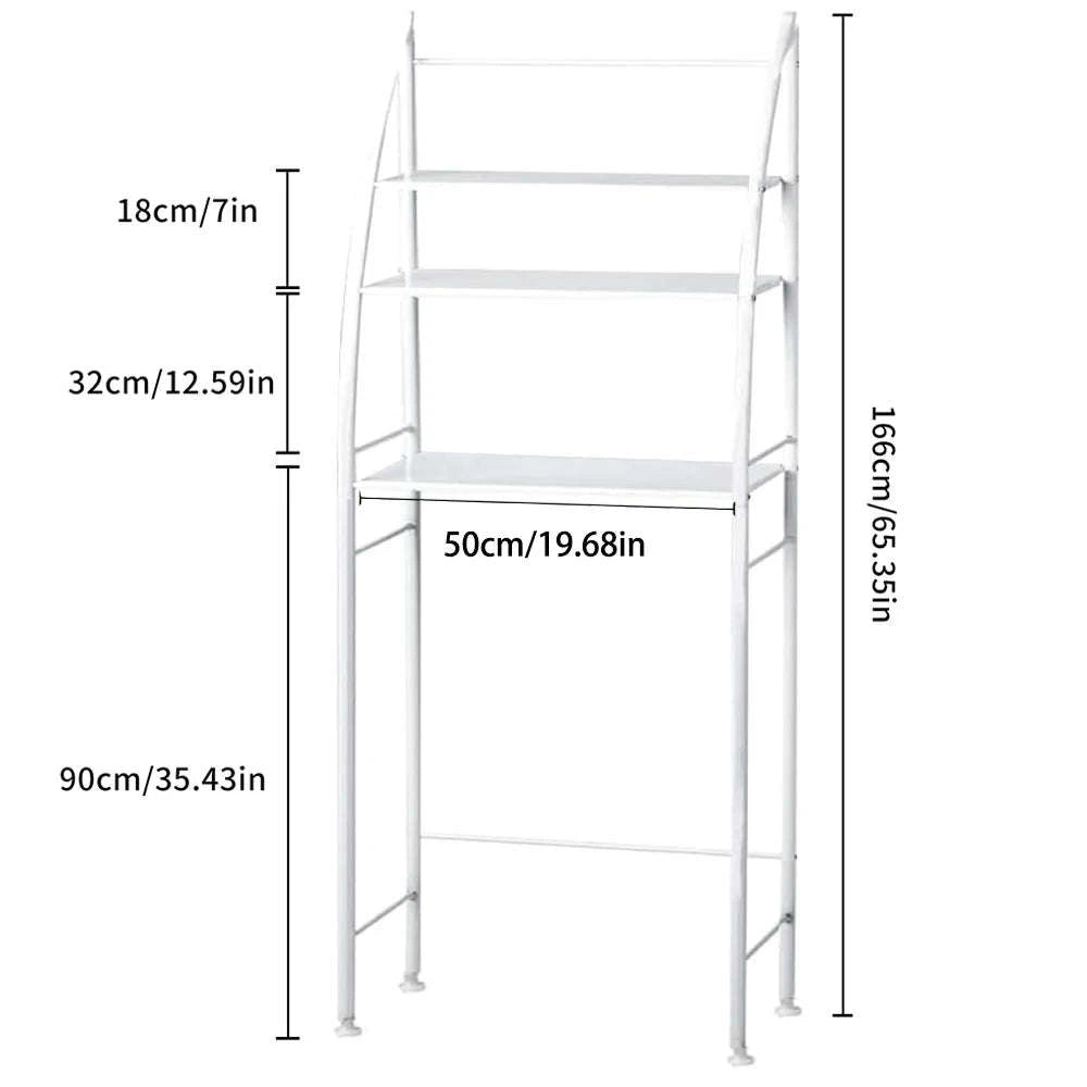 3-Tier Over Toilet Storage Rack Space-Saving Metal Organizer Shelf-WHITE / france