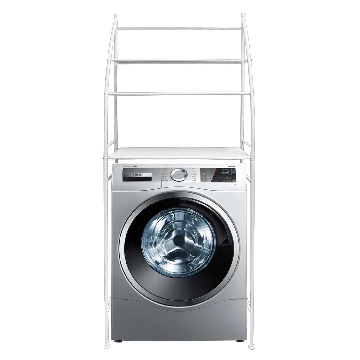 3-Tier Over Toilet Storage Rack Space-Saving Metal Organizer Shelf-WHITE / france