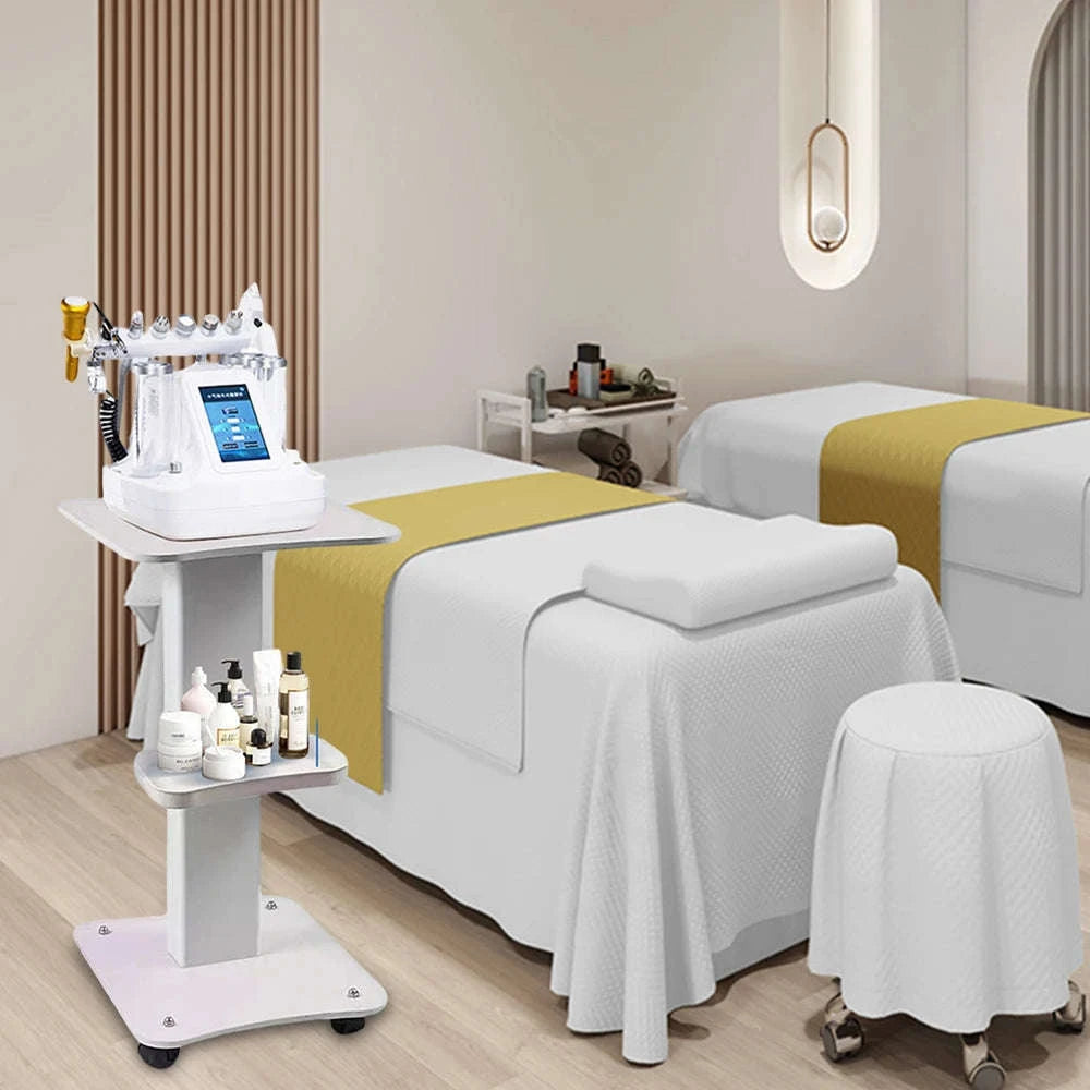 3-Tier Salon Rolling Trolley Cart with Silent Wheels, 40kg Capacity-WHITE / france
