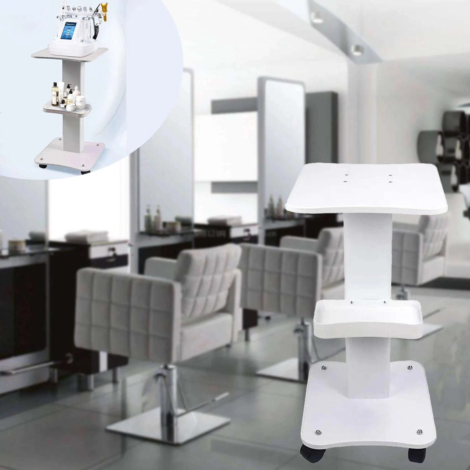 3-Tier Salon Rolling Trolley Cart with Silent Wheels, 40kg Capacity-WHITE / france