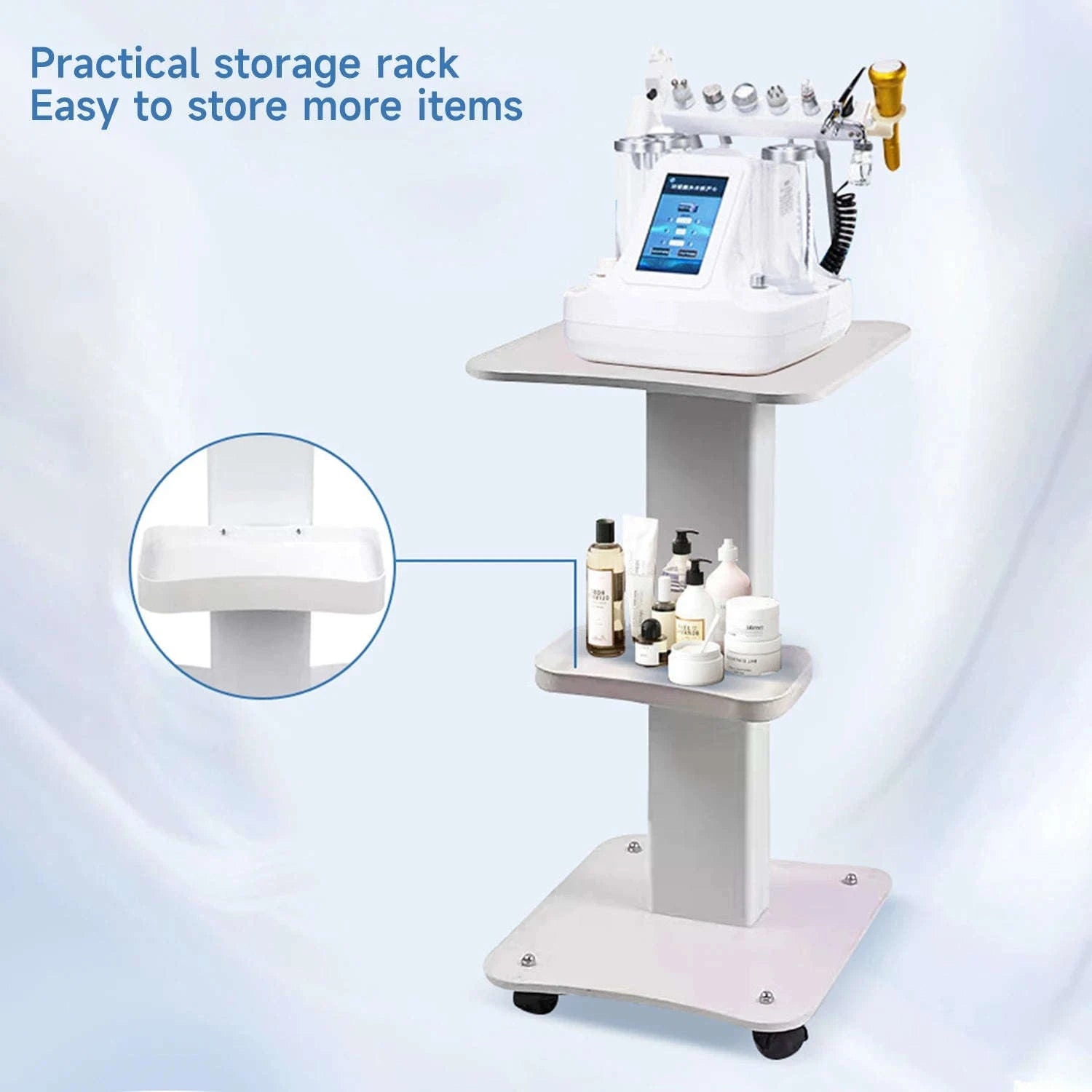 3-Tier Salon Rolling Trolley Cart with Silent Wheels, 40kg Capacity-WHITE / france