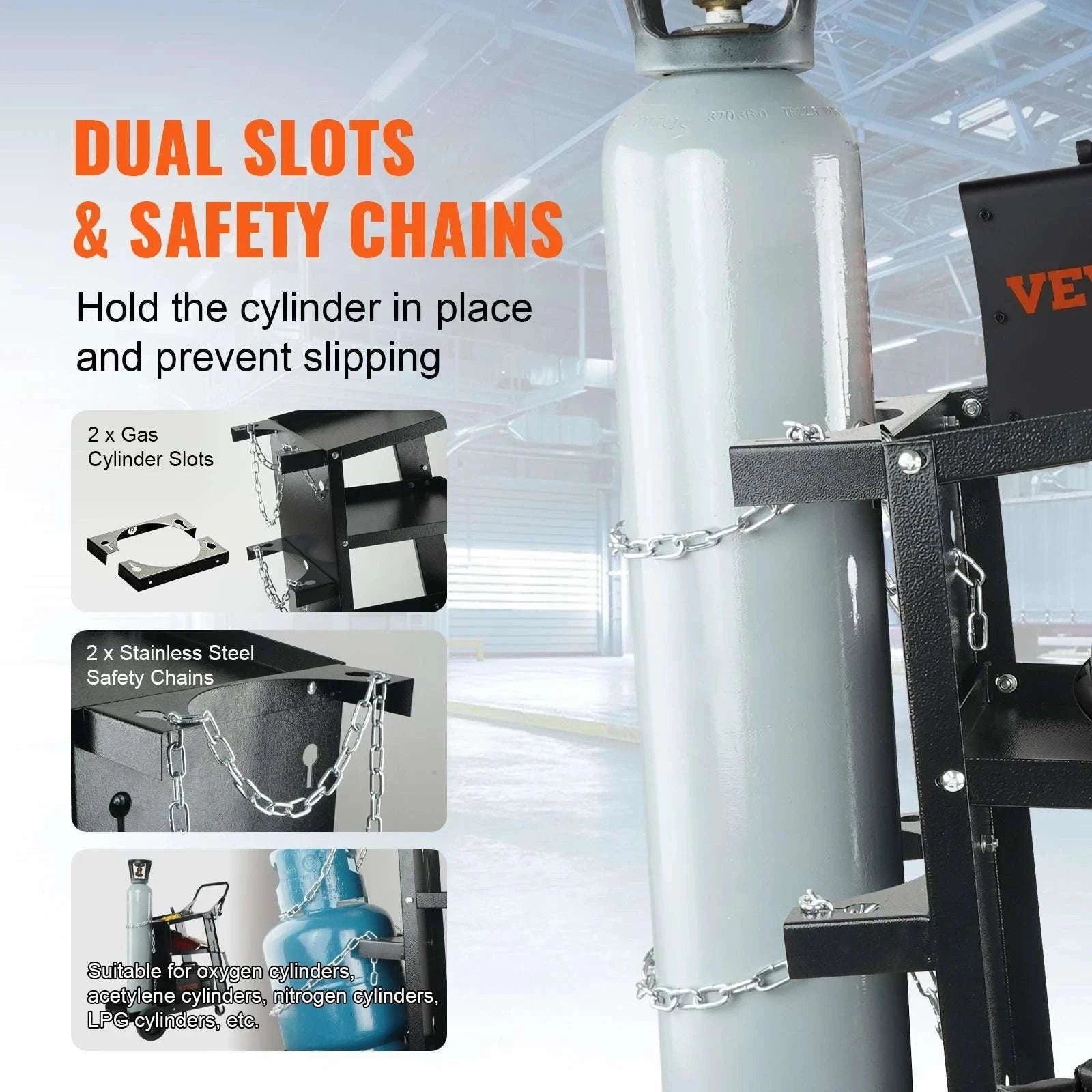 3-Tier Welding Cart with 400 lb Capacity, Wheels & Cylinder Chains-3-Tier Welding Cart / france