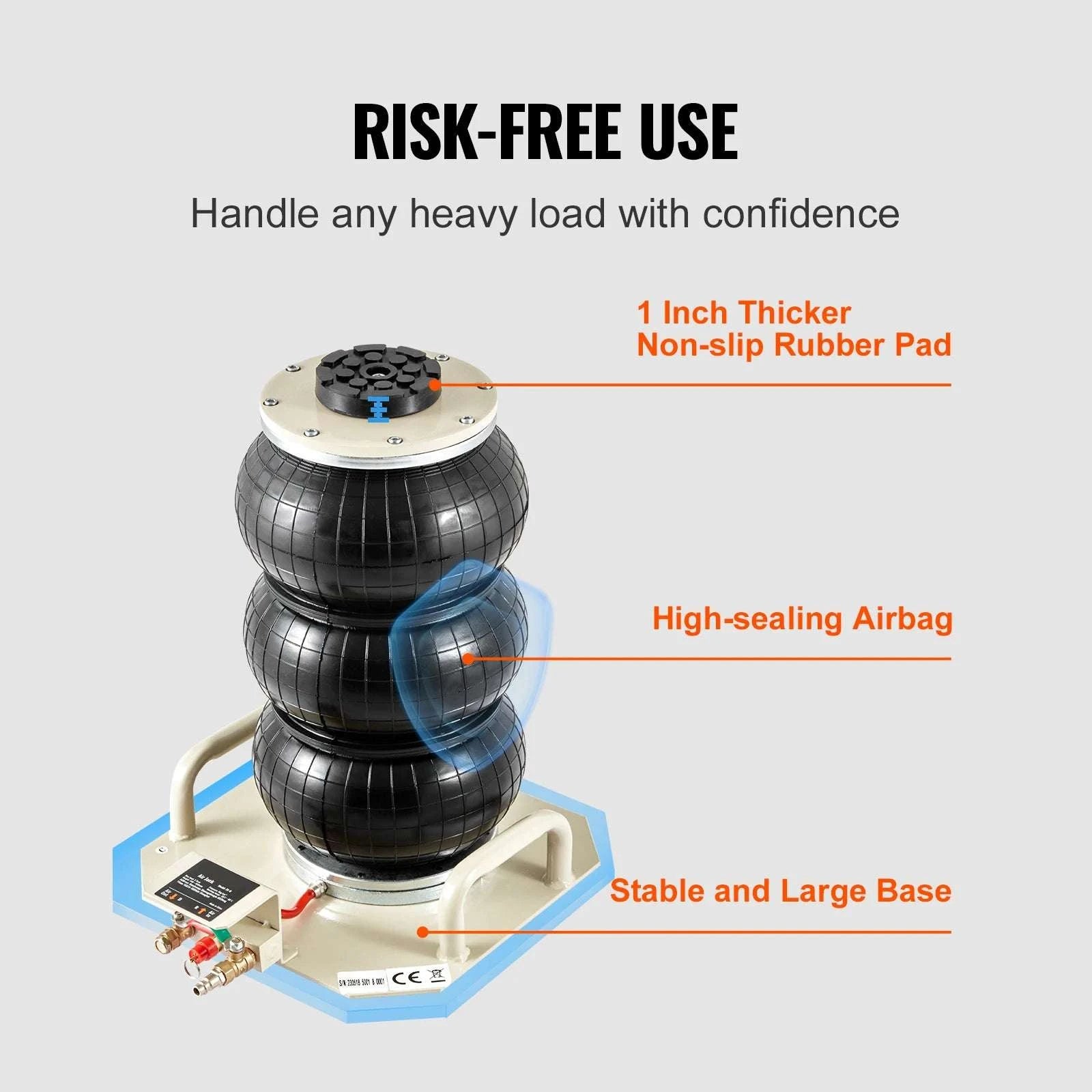 3 Ton Air Bag Jack Fast Lift Pneumatic Car Jack 5–17.7 Inches-spain