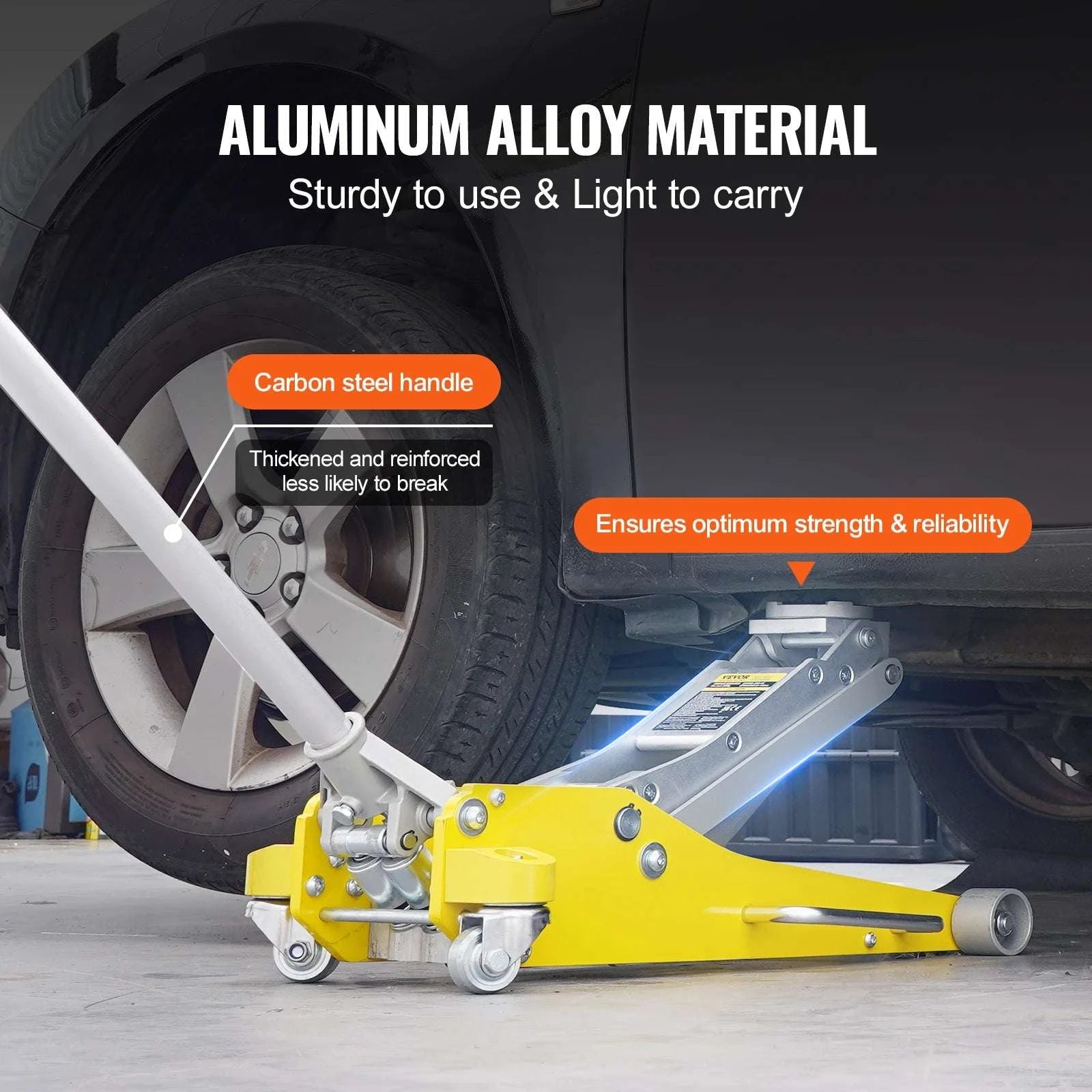 3 Ton Low Profile Aluminum Floor Jack with Dual Pump Lift-3T Aluminum / france