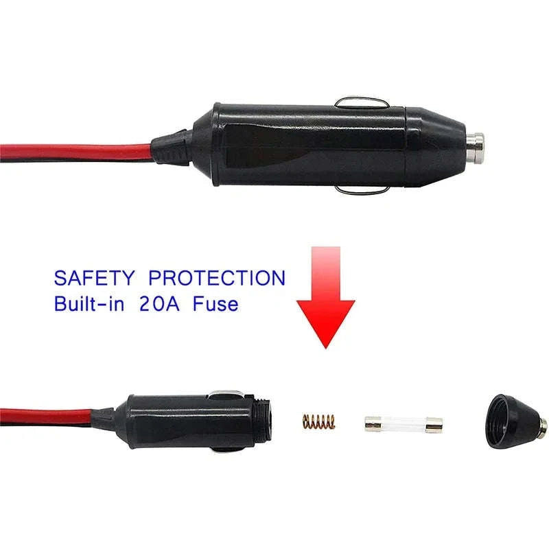 3-Way Car Cigarette Lighter Socket Splitter 12V/24V Extension Cable-1 to 3