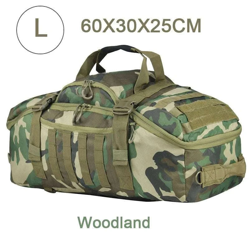 3-Way Tactical Duffel Backpack 30L 50L 80L Travel Hiking Bag-30L Brown / Poland