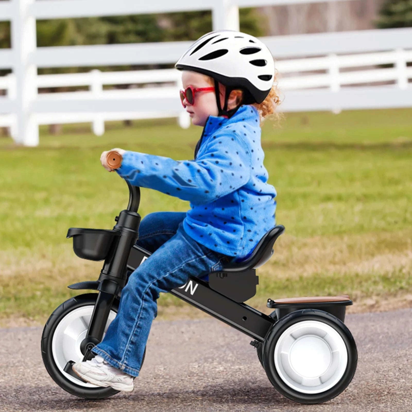 3-Wheel Toddler Balance Bike Adjustable Ride-On Ages 3–6-Pink / france