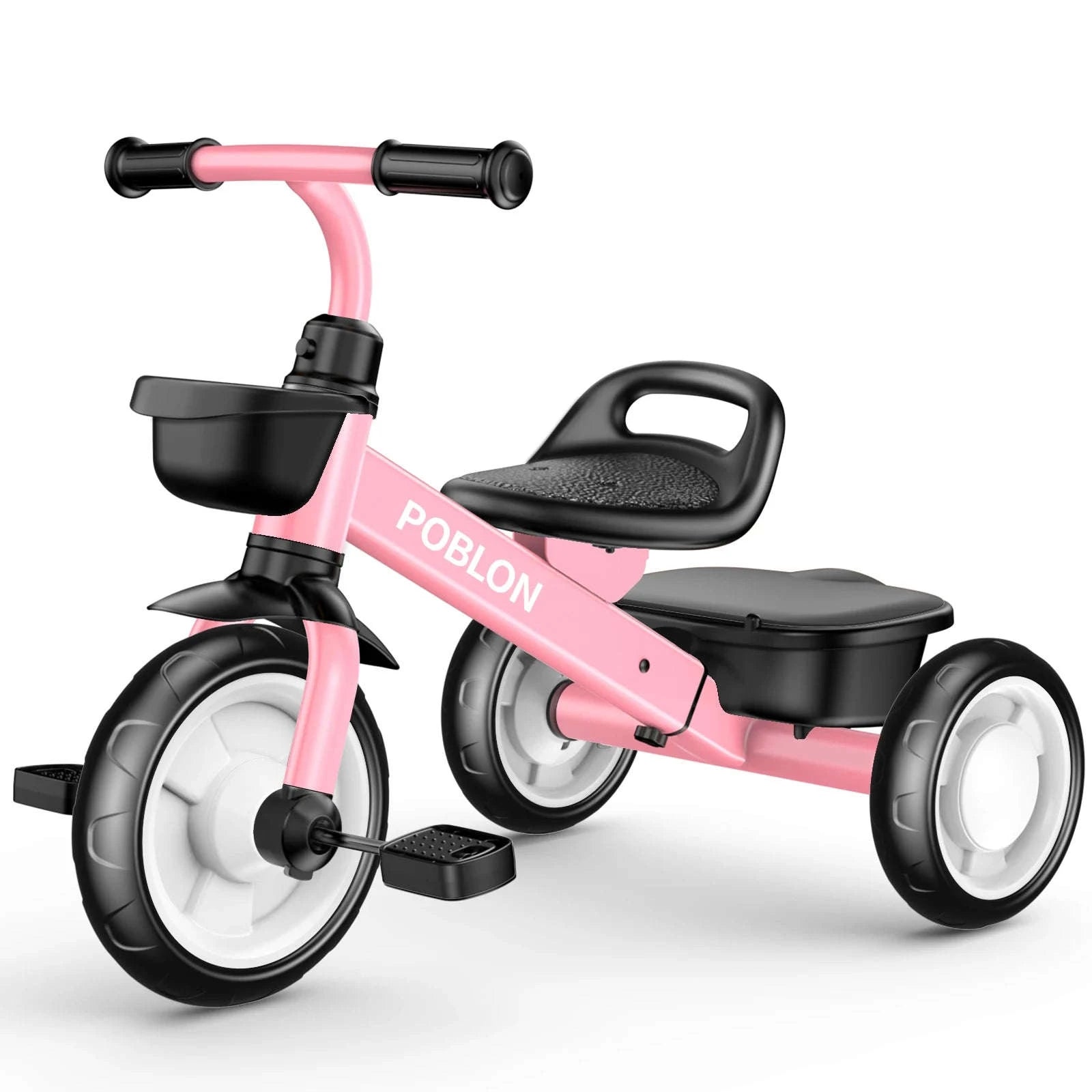 3-Wheel Toddler Balance Bike Adjustable Ride-On Ages 3–6-Pink / france