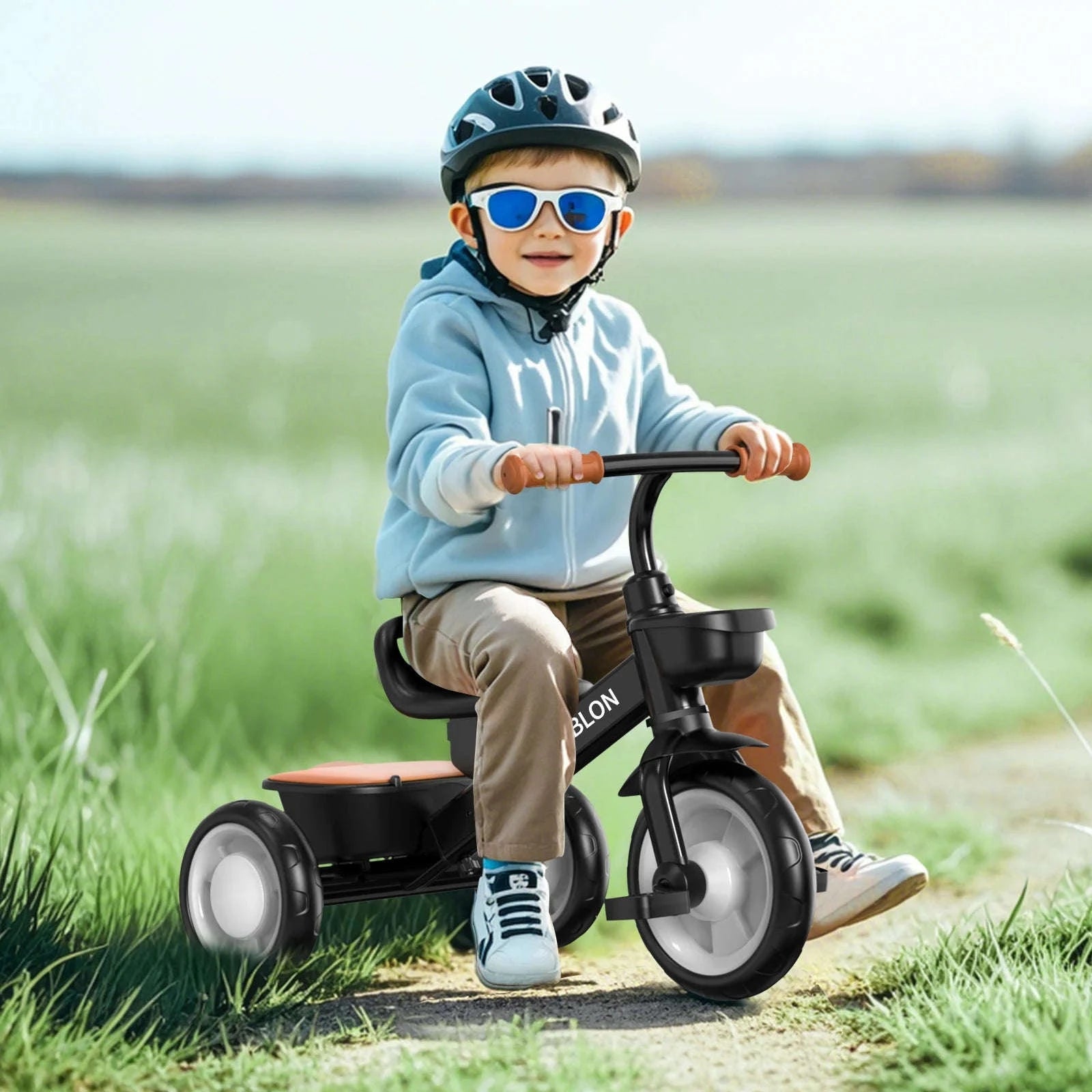 3-Wheel Toddler Balance Bike Adjustable Ride-On Ages 3–6-Pink / france