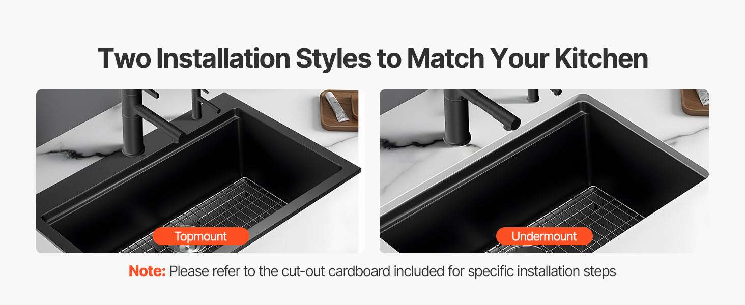 30/33 Inch Granite Kitchen Sink Workstation Single Bowl Undermount-33inch under / france