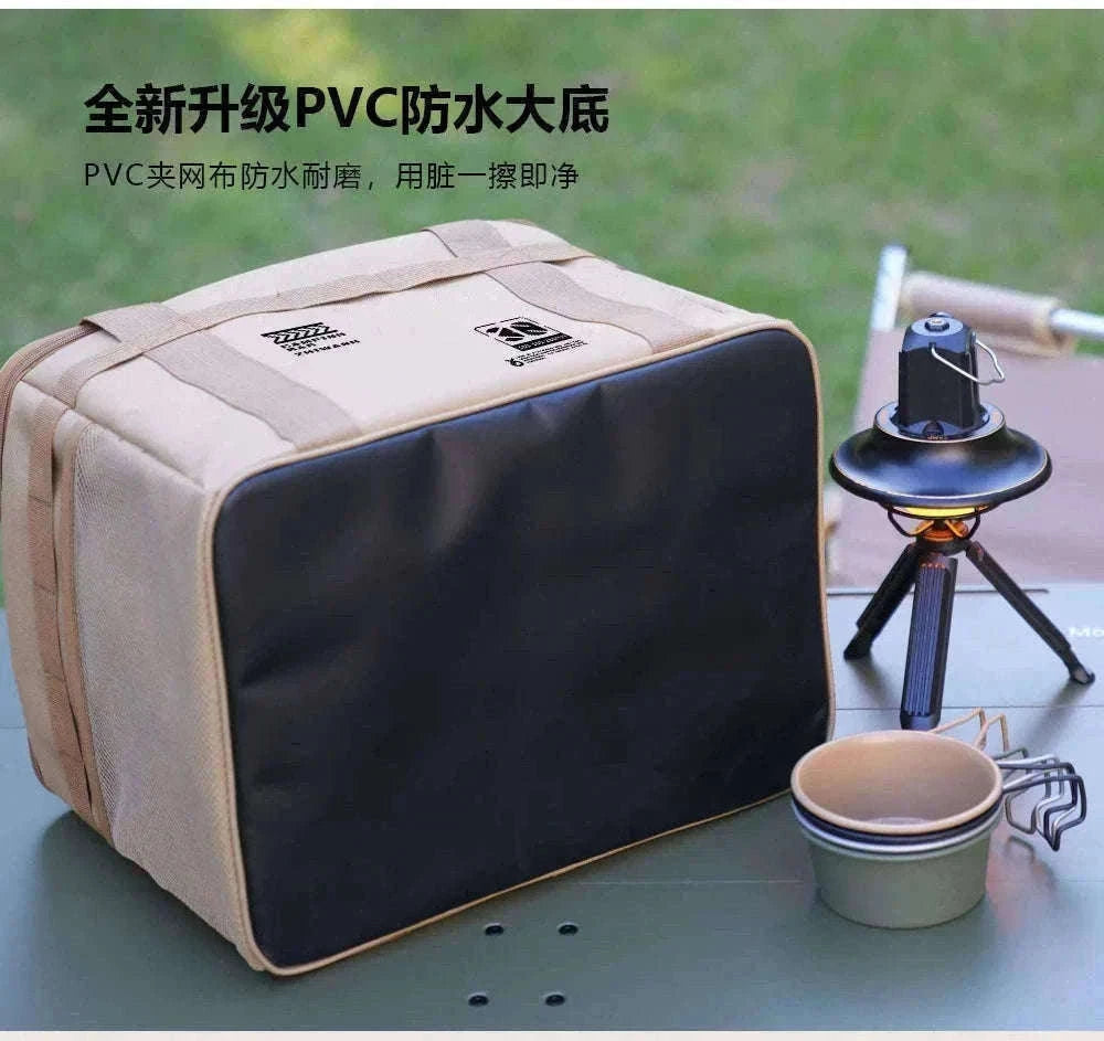 30-42L Tactical Camping Storage Bag Waterproof Folding Box-Khaki 30L