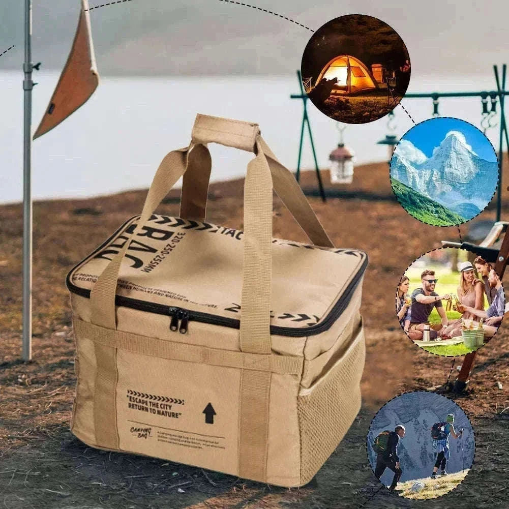 30-42L Tactical Camping Storage Bag Waterproof Folding Box-Khaki 30L