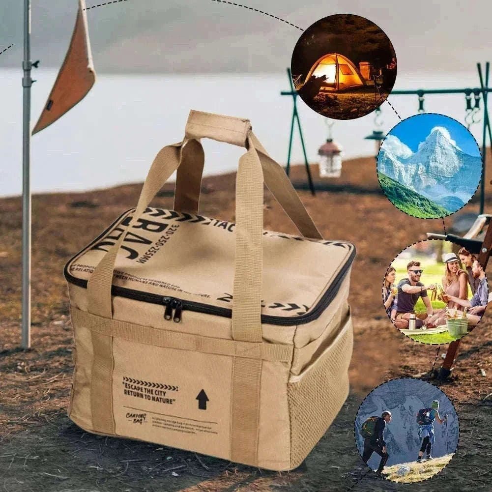 30-42L Tactical Camping Storage Bag Waterproof Folding Box-Khaki 30L