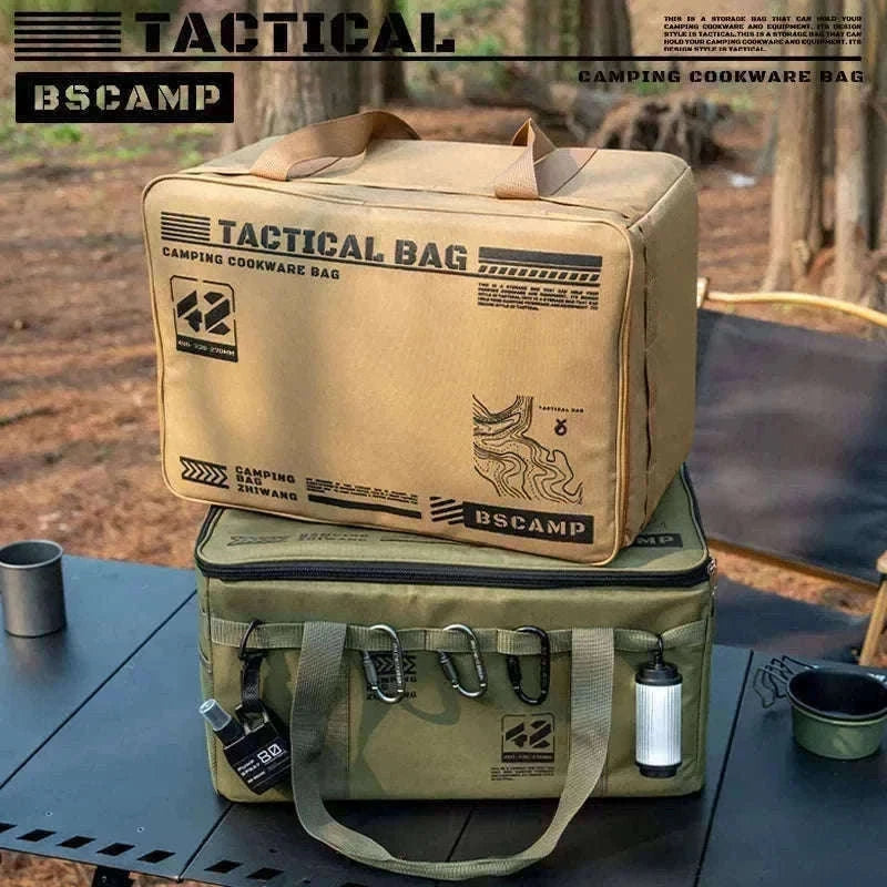 30-42L Tactical Camping Storage Bag Waterproof Folding Box-Khaki 30L