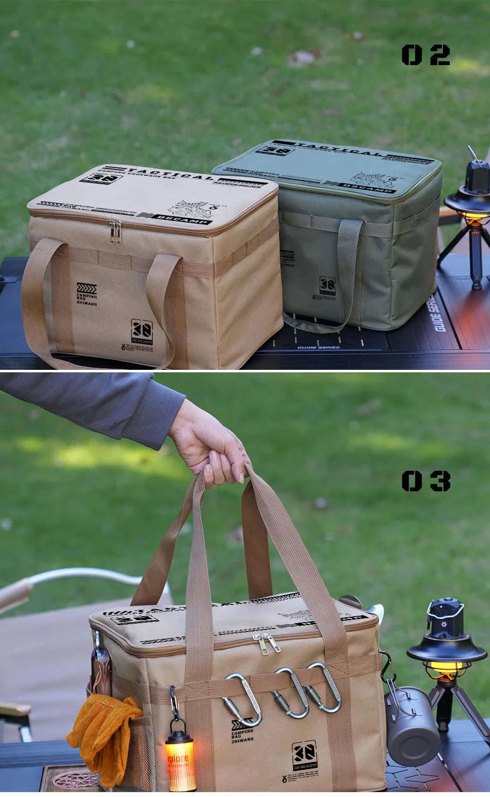 30–42L Tactical Camping Storage Bag with Folding Insulated Design-Green 42L / China Mainland