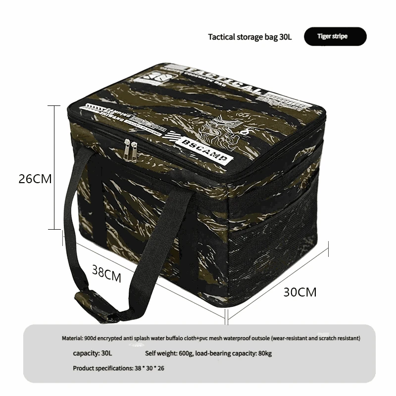 30–42L Tactical Camping Storage Bag with Insulated Design-Green 42L / China Mainland