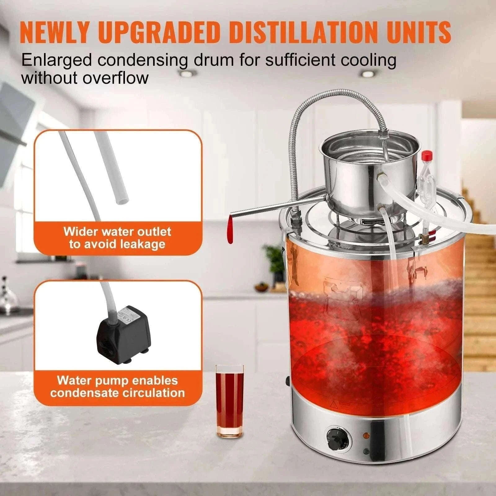 30/50L Stainless Steel Alcohol Distiller with Electric Heating-50L / spain