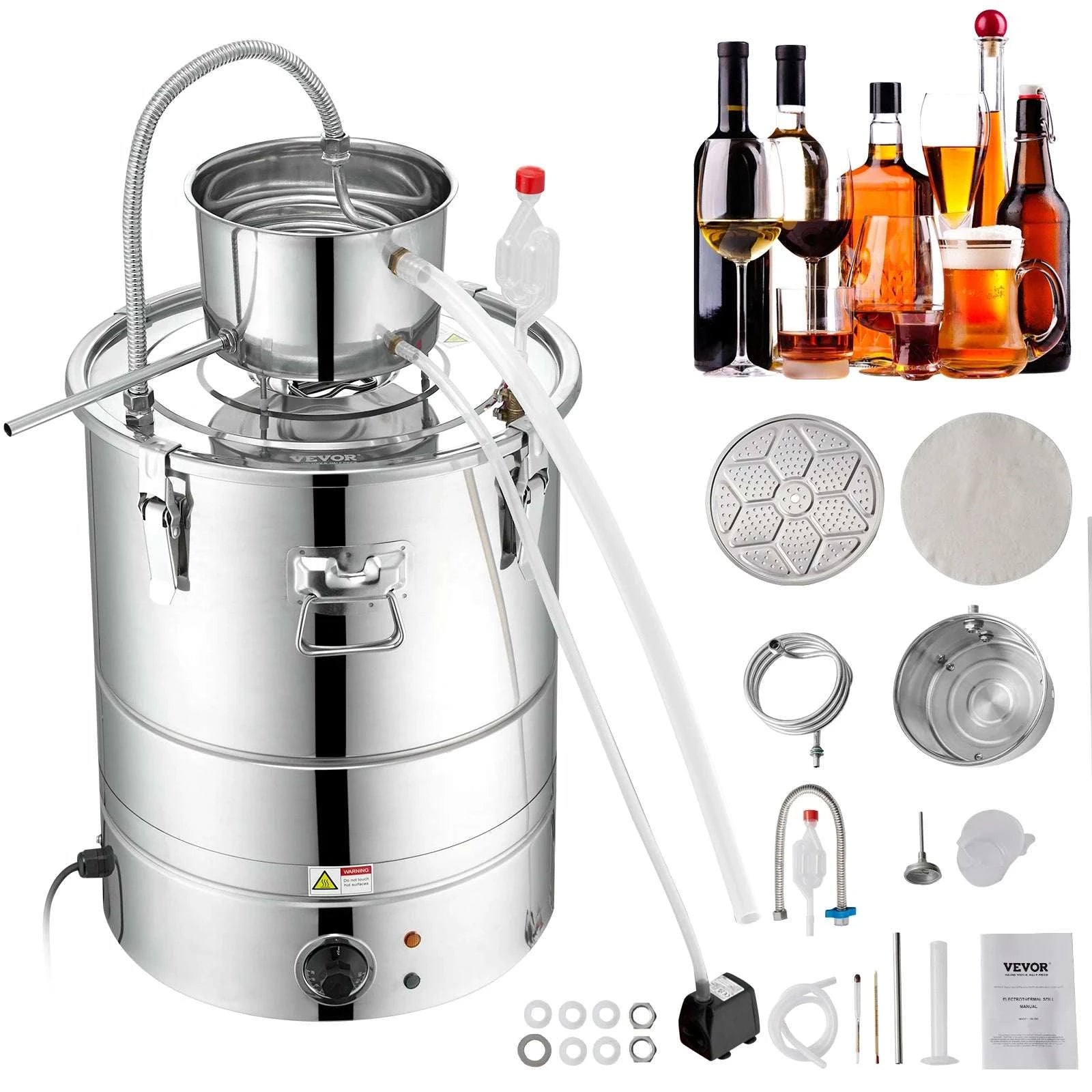 30/50L Stainless Steel Alcohol Distiller with Electric Heating-50L / spain